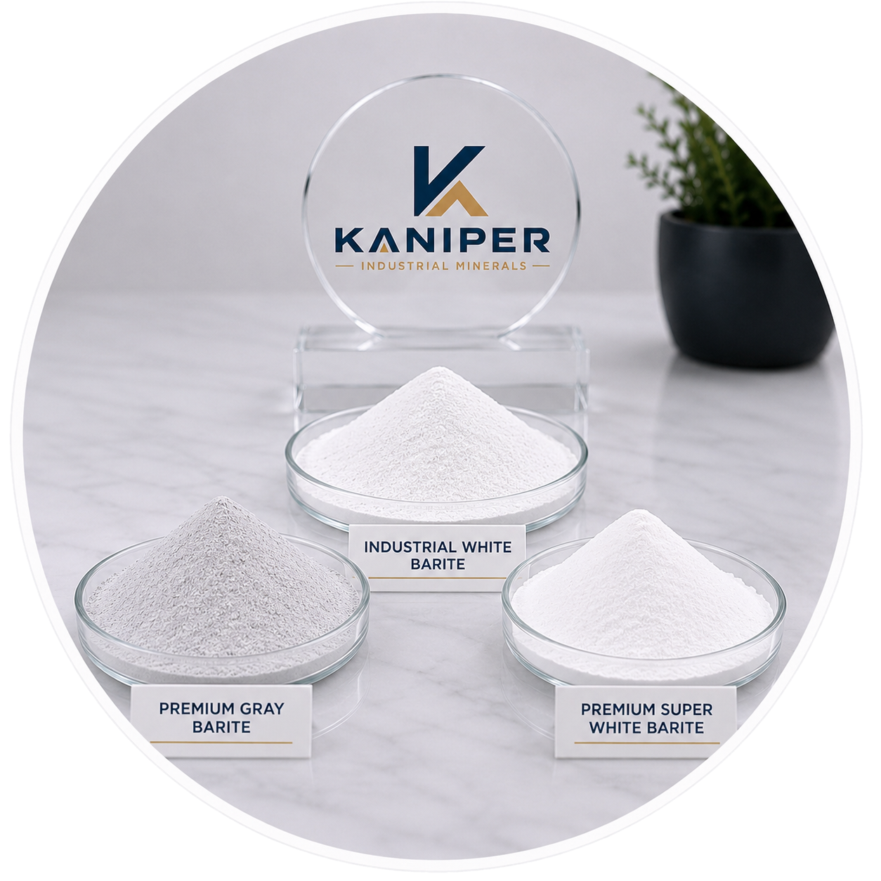 White barite powder sample